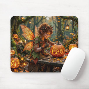 Elfischer Kürbisschnitzer Halloween Herbst Fantasi Mousepad