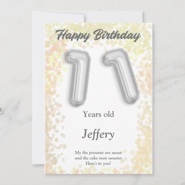 Elfjährige Happy Birthday Card (Vorderseite)