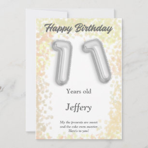 Elfjährige Happy Birthday Card