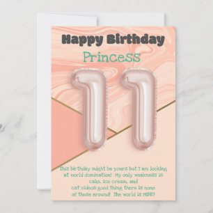 Elfjährige Mädchen Happy Birthday Card