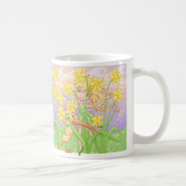 Elfleda und Kiwi in den Narzissen Kaffeetasse