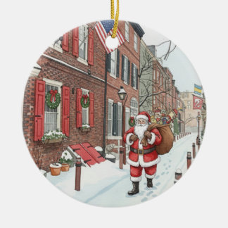 Elfreth's Alley in Philly zu Weihnachten Keramik Ornament