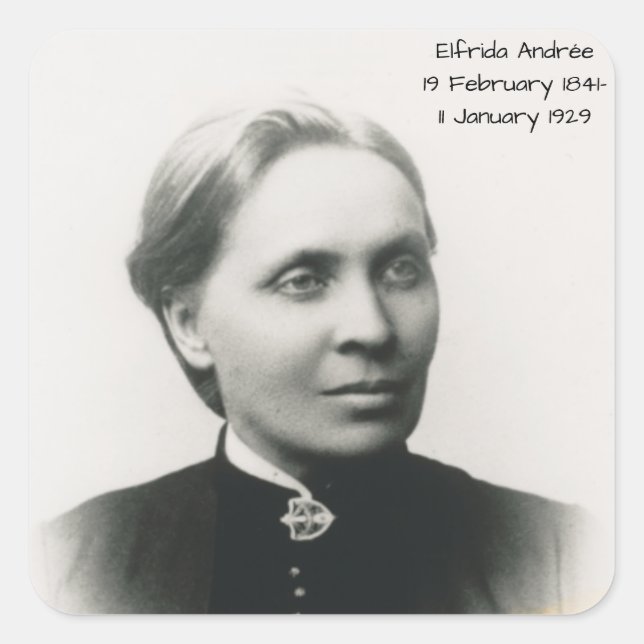 Elfrida Andrée Quadratischer Aufkleber (Vorderseite)