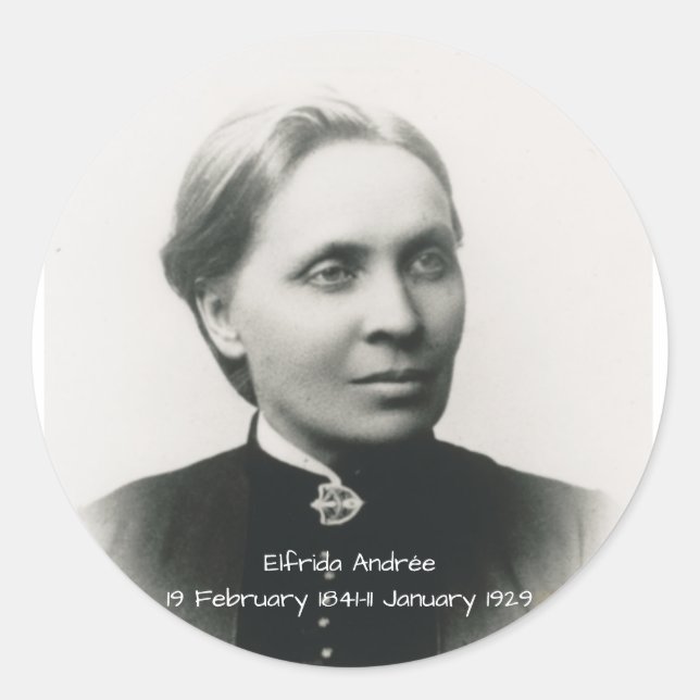 Elfrida Andrée Runder Aufkleber (Vorderseite)