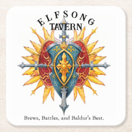 Elfsong Tavern - Baldur's Gate Rechteckiger Pappuntersetzer