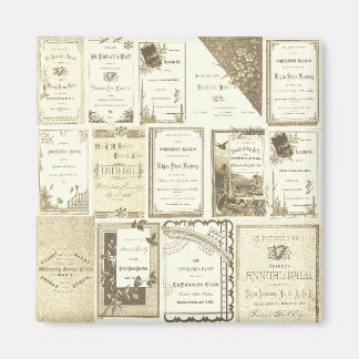 Elgin Illinois 1880's Club Einladungen Sepia Paper Magnet