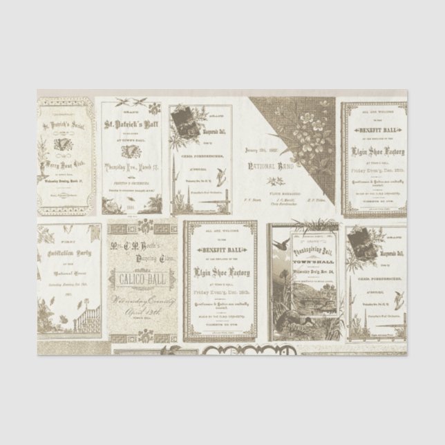 Elgin Illinois 1880's Seidenpapier (Vorderseite)