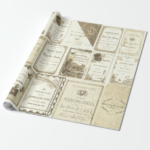 Elgin Illinois 1880's Sepia Club Einladungen Party Geschenkpapier