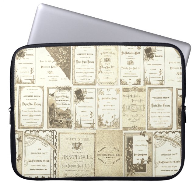 Elgin Illinois 1880's Sepia Club Einladungen Party Laptopschutzhülle (Vorderseite)
