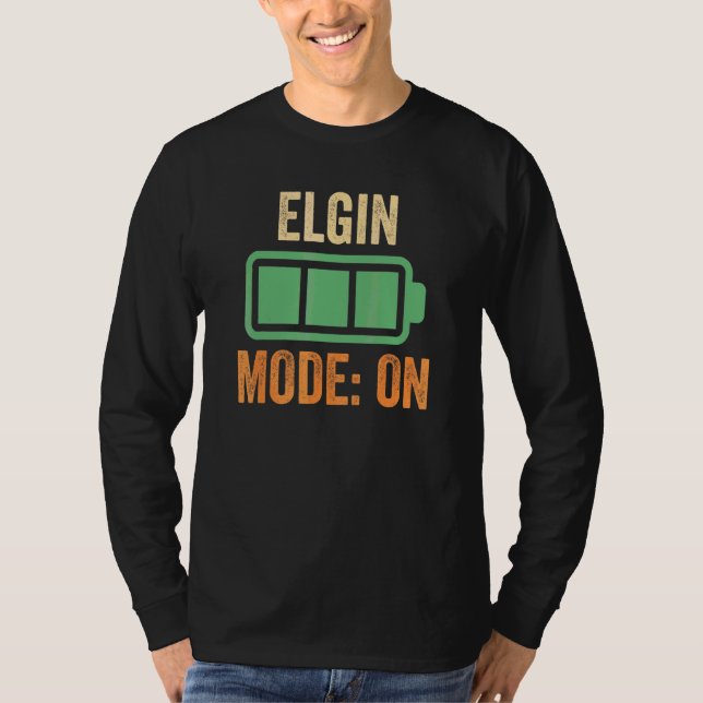 Elgin-Modus bei Batterie-Design T-Shirt (Vorderseite)