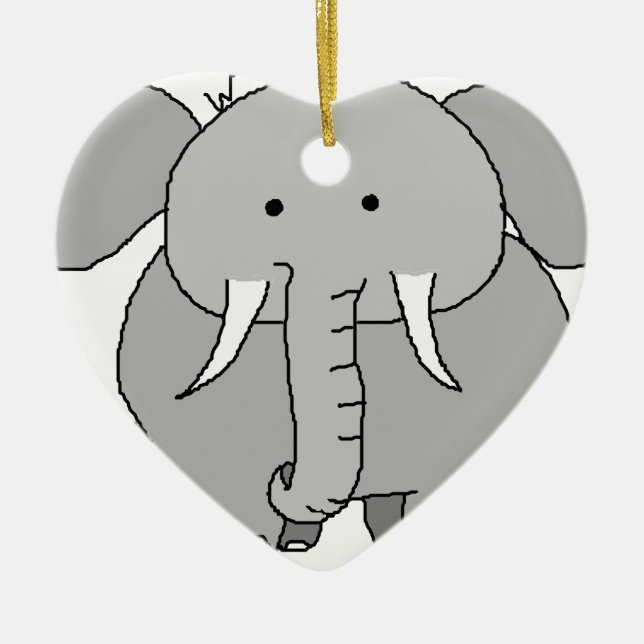 Eli der Elefant Keramik Ornament (Vorne)