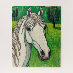 Eli the White Horse 500 Piece Puzzle