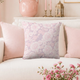 Elia 🌸 Soft Pink Barock Blumenmuster Kissen