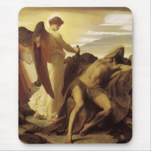 Elias in der Wüste von Lord Frederic Leighton Mousepad