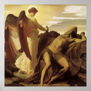 Elias in der Wüste von Lord Frederic Leighton Poster