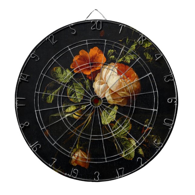 Elias van den Broeck, Stillleben mit Rose Dartscheibe (vorne)