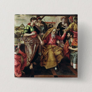 Eliezer, der damit Rebecca Isaac, 1562 fragt, Button