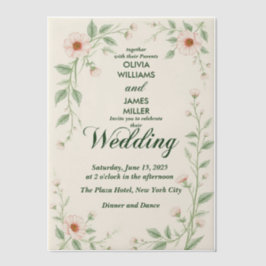 Eligant Simple Vellum Wedding Invitation Overlay