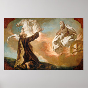 Elija aufgenommen in einem Chariot des Feuers von Poster