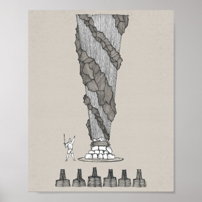 Elijah auf dem Berg Carmel - Feuer vom Himmel Poster (Vorne)