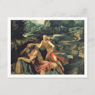 Elijah besucht von einem Engel, c.1534 Postkarte