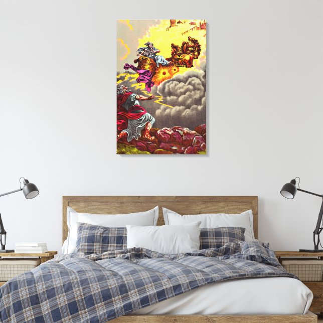Elijah geht zu den himmlisch verwüsteten Kanvas Leinwanddruck (Insitu (Schlafzimmer))
