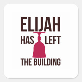 Elijah hat das Gebäude Links. Passover Seed Quadratischer Aufkleber