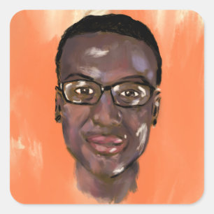 elijah mcclain Gemälde Quadratischer Aufkleber