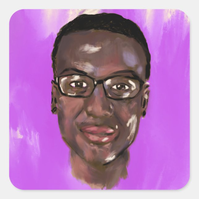 elijah mcclain Gemälde Quadratischer Aufkleber (Vorderseite)