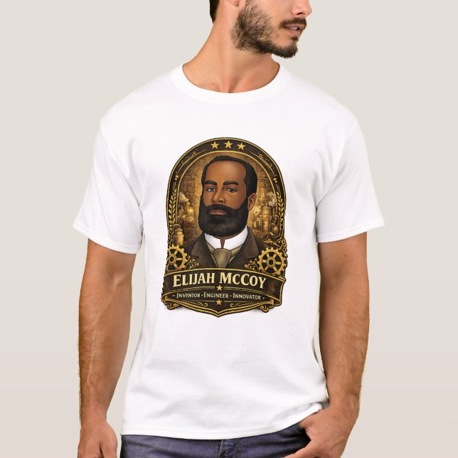 Elijah McCoy Tribute T-Shirt – Legendary Inventor (Vorderseite)