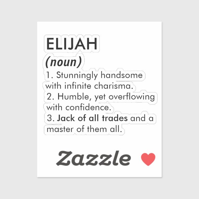 Elijah name, Editable name, Custom name Aufkleber (Blatt)