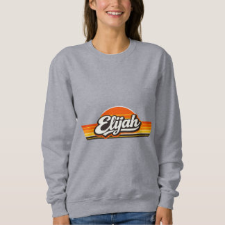 Elijah Retro-Sonnenuntergangs-Name-Design Sweatshirt