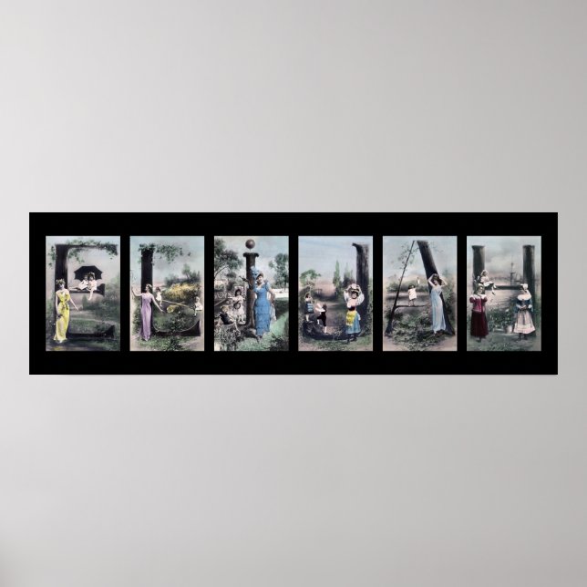 ELIJAH Vintag Alphabet Letter Name Art Poster (Vorne)