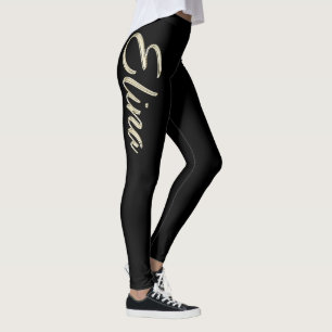 Elina white gold Handwriting Hose Leggings