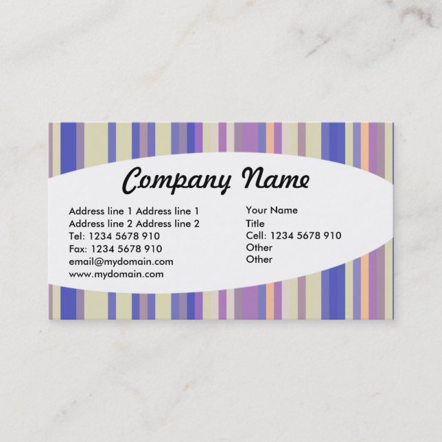 Eliptisch - Streifen 08 Visitenkarte (Vorderseite)