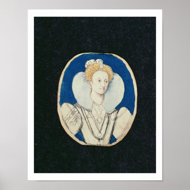 Elisabeth I., Miniaturportrait, (unfertig) Poster (Vorne)