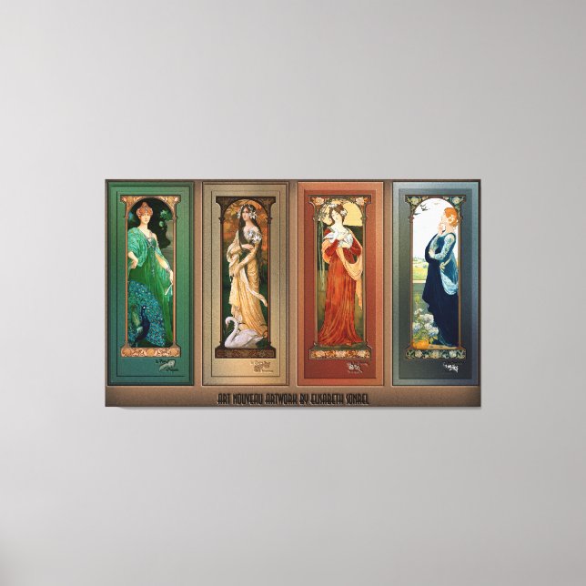 Élisabeth Sonrel Art Nouveau Maiden Bird Series Leinwanddruck (Vorderseite)