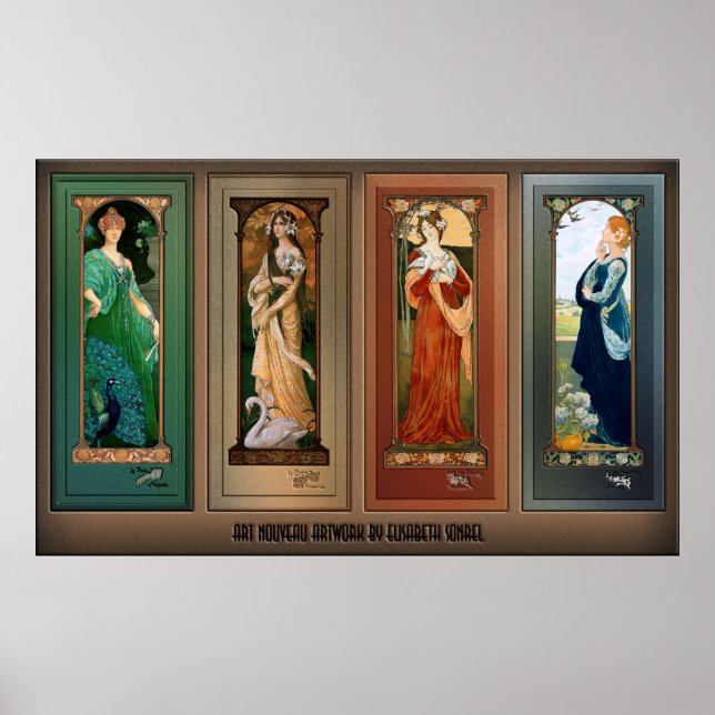 Élisabeth Sonrel Art Nouveau Maiden Bird Series Poster (Vorne)