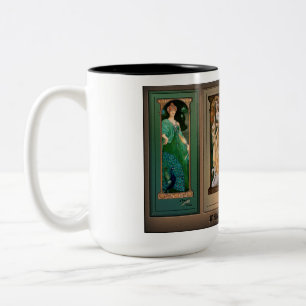 Élisabeth Sonrel Art Nouveau Maiden Bird Series Zweifarbige Tasse
