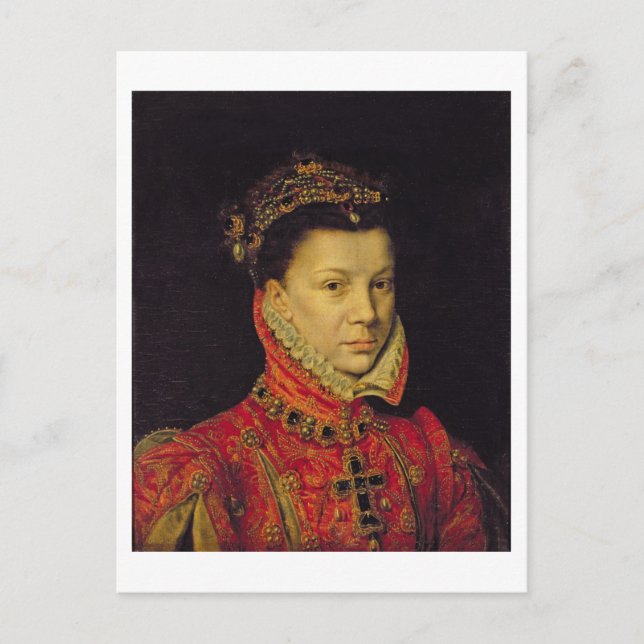 Elisabeth von Valois (1545-68) 1570 (Öl auf Leinwa Postkarte (Vorderseite)