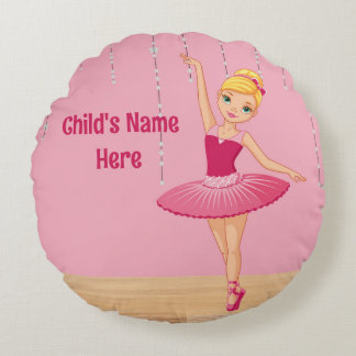 Elise Blonde Ballerina Round Throw Kissen