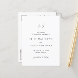 Elise Elegant Wedding Save the Date Ankündigungspostkarte