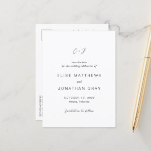 Elise Elegant Wedding Save the Date Ankündigungspostkarte