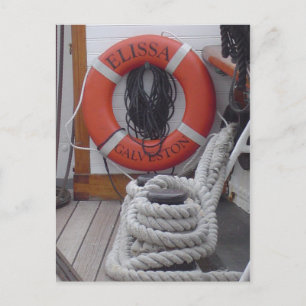 Elissa Segelschiff Postkarte Galveston Texas
