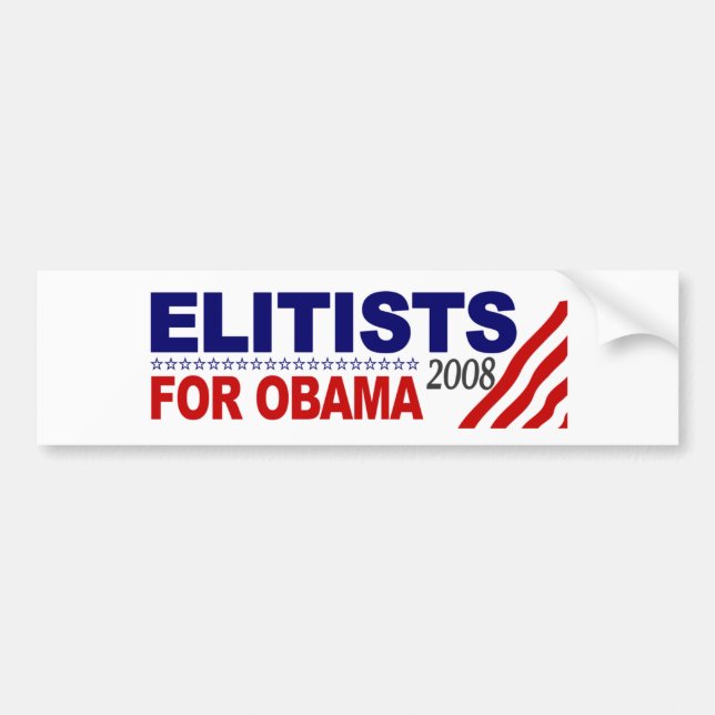 Elitäre für Obama Autoaufkleber (Vorne)