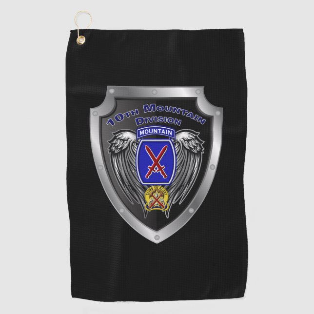 Elite-10. Gebirgsdivision "Climb to Glory" Golfhandtuch (Vorderseite)