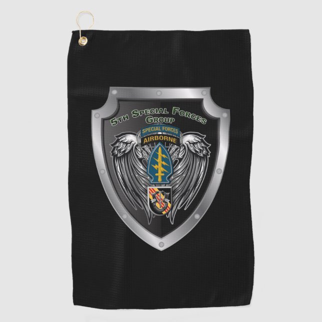 Elite 5. Special Forces Group (Im Flugzeug) Golfhandtuch (Vorderseite)
