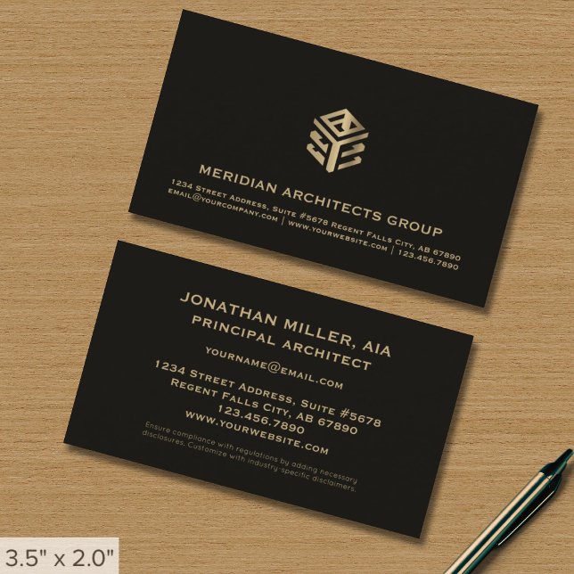 Elite Architect Business Card Visitenkarte (Von Creator hochgeladen)