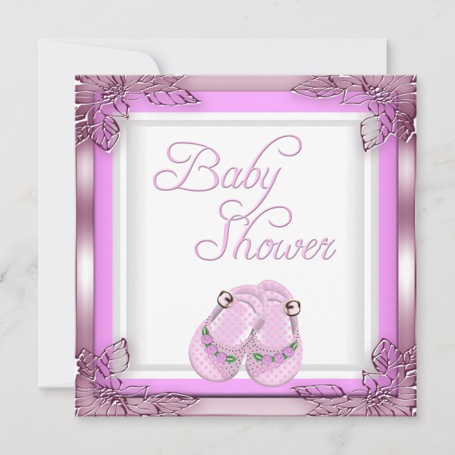 Elite Baby Shower Baby Girl Pink Elite Einladung (Vorderseite)