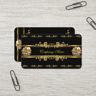 Elite Business Gold Elegantes Blumenjuwel Visitenkarte